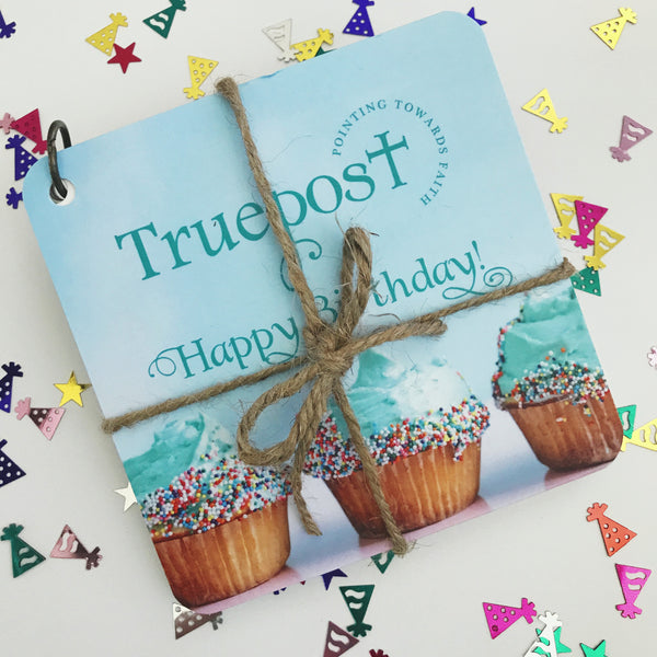 Happy Birthday scripture card set for gift giving tied with jute twine.