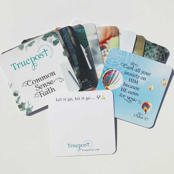Collage of motivational messages & imoji's included in set. Mini scripture cards. Mini inspirational quote cards. Gifts with Bible verses on them.