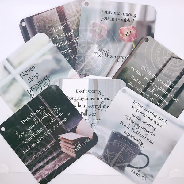 Sample of each scripture card that comes in the praying your way through scripture card set.
